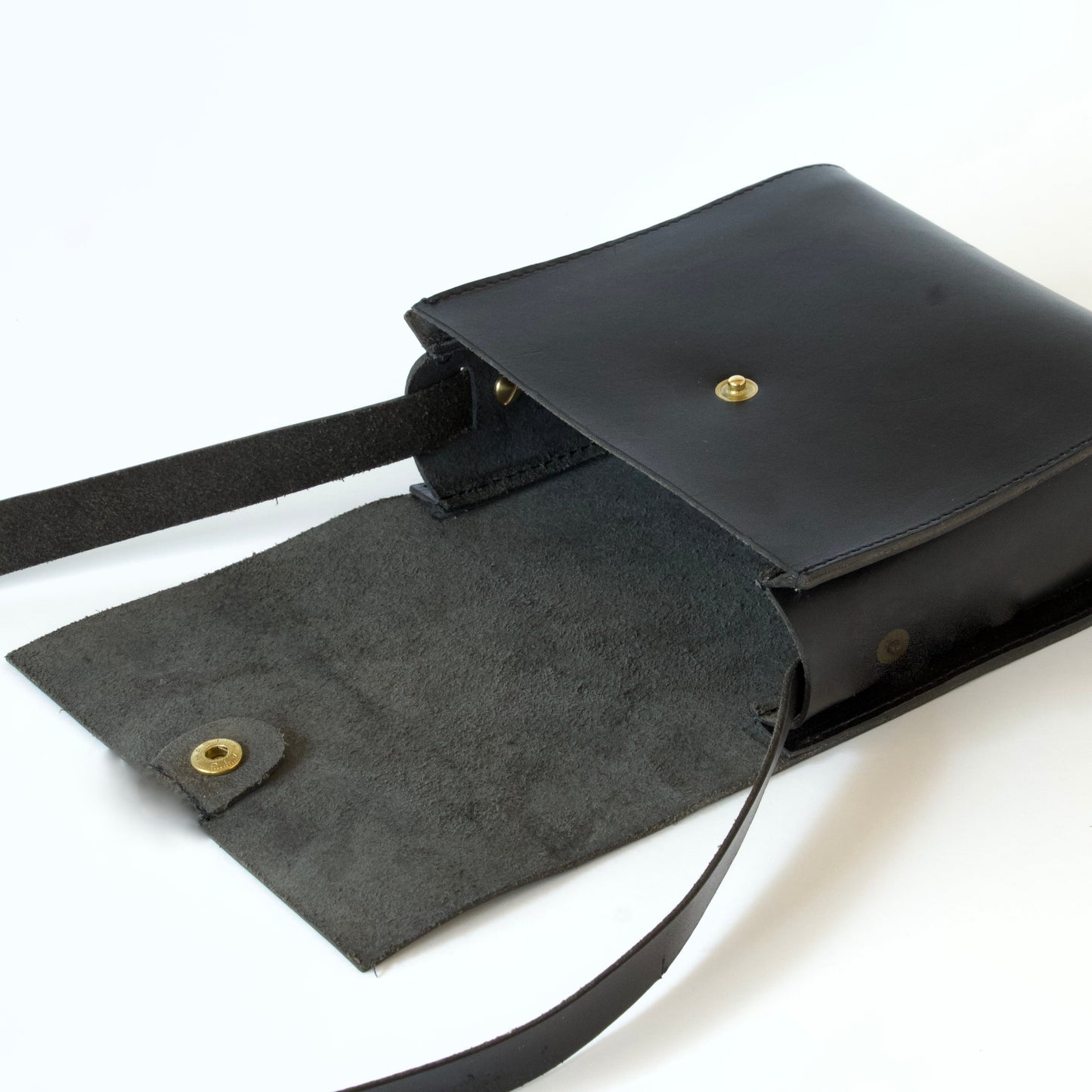 ミニショルダーバッグ 小さめスクエア型(メンズ・レディース)| Italy本革・レザー 超軽量!185gブラック【ShoulderB .The】