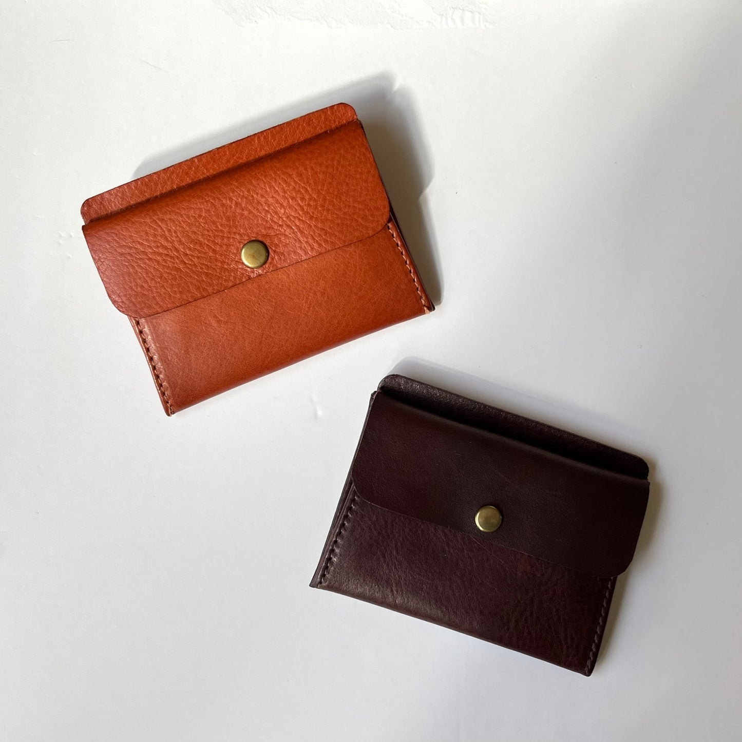 薄い小さい財布/フラグメントケース お札 二つ折り | Italy本革・レザー(メンズ・レディース)【letamiW】ダークブラウン
