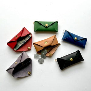 コインケース | 印鑑・キーケース対応 （レディース・メンズ）| 一枚革仕立てレター型 Italy 本革・レザー 【letami】ナチュラル（狐色）