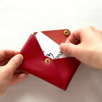 カードケース/名刺入れ  レター型 1枚革仕立て | Italy本革・レザー（メンズ・レディース） ブラック（墨色）【letaca】