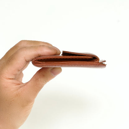 薄い小さい財布/フラグメントケース お札 二つ折り | Italy本革・レザー（メンズ・レディース）【letamiW】ダークブラウン