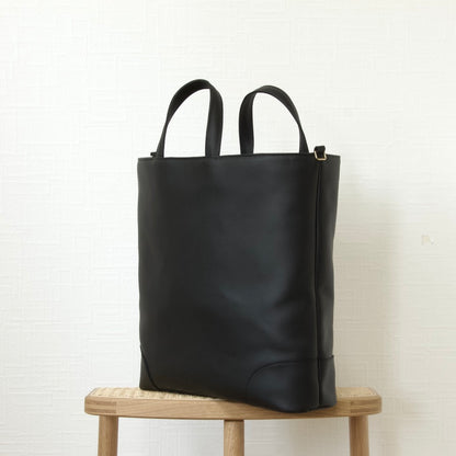 トートバッグ2Way 軽量 A4対応 ・ビジネスバッグ / 防水・GORE-TEX仕様（レディース・メンズ） | 本革・レザーブラック