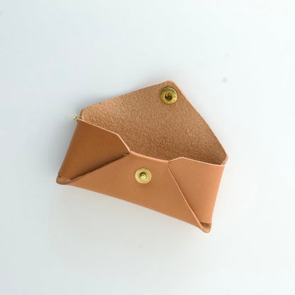 コインケース | 印鑑・キーケース対応 （レディース・メンズ）| 一枚革仕立てレター型 Italy 本革・レザー 【letami】ナチュラル（狐色）