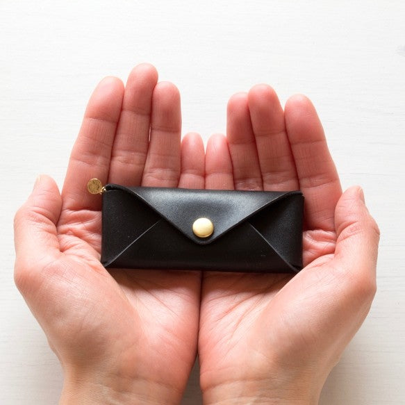 コインケース | 印鑑・キーケース対応 （レディース・メンズ）| 一枚革仕立てレター型 Italy 本革・レザー 【letami】ナチュラル（狐色）