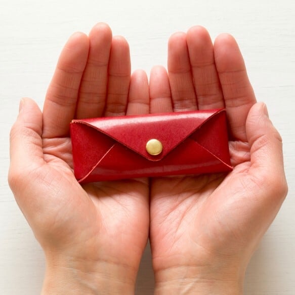 コインケース | 印鑑・キーケース対応 （レディース・メンズ）| 一枚革仕立てレター型 Italy 本革・レザー 【letami】ナチュラル（狐色）