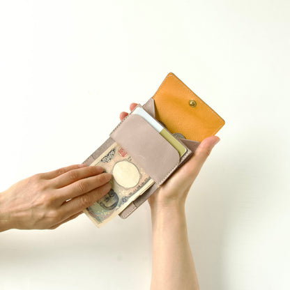 ラフにざっくり使える三つ折り財布（お札折らない） 【ca-miniW】| ライトグレー