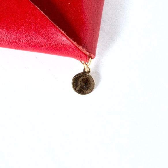 コインケース | 印鑑・キーケース対応 （レディース・メンズ）| 一枚革仕立てレター型 Italy 本革・レザー 【letami】ナチュラル（狐色）