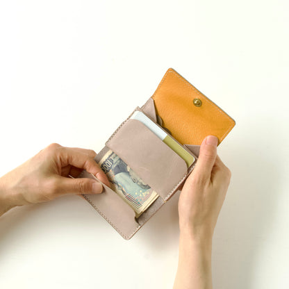 ラフにざっくり使える三つ折り財布（お札折らない） 【ca-miniW】| ライトグレー