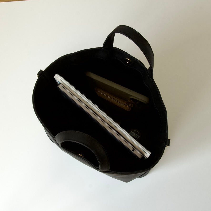 トートバッグ2Way 軽量 A4対応 ・ビジネスバッグ / 防水・GORE-TEX仕様（レディース・メンズ） | 本革・レザーブラック