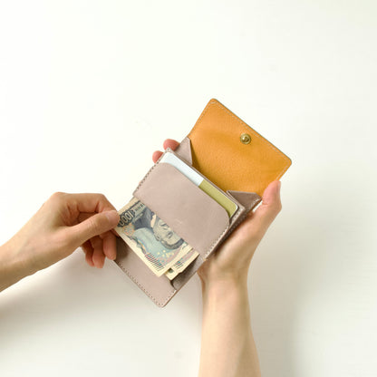 ラフにざっくり使える三つ折り財布（お札折らない） 【ca-miniW】| ライトグレー