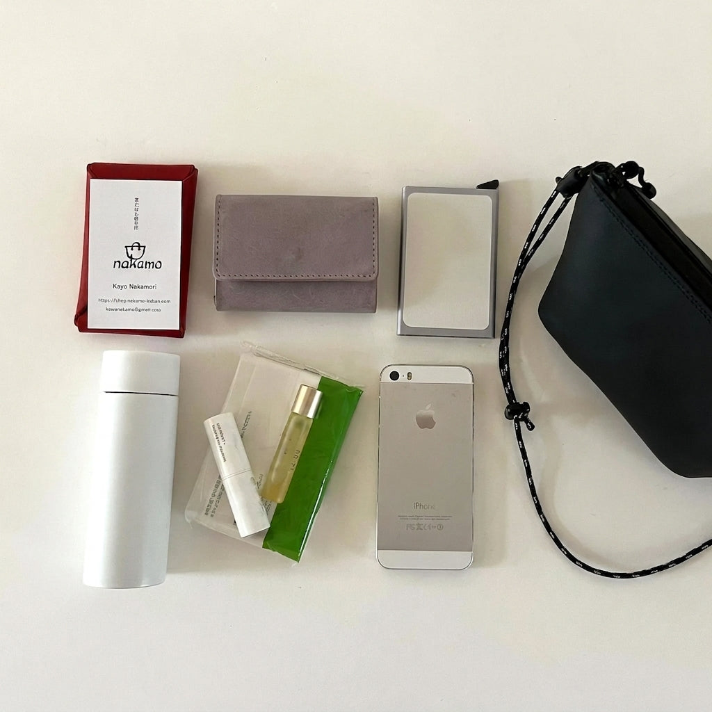 ラフにざっくり使える三つ折り財布（お札折らない） 【ca-miniW】| ライトグレー