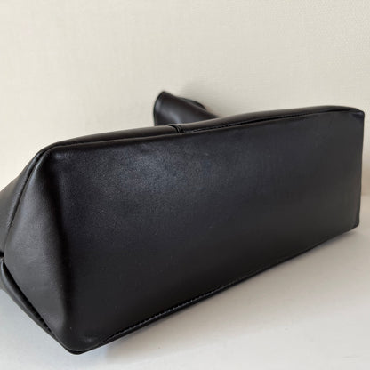 トートバッグ2Way  A4対応 ラムレザー 大きめサイズ・ビジネスバッグ   | 本革・レザー（メンズ・レディース）　ブラック