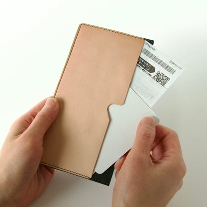 お札入れ・お札ケース | Italy 本革・レザー　ダークグリーン×ヌメナチュラル