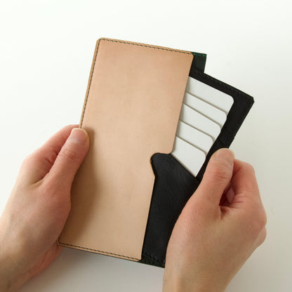 お札入れ・お札ケース | Italy 本革・レザー　ダークグリーン×ヌメナチュラル