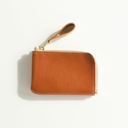 小さい薄い財布  カードサイズ  L字ファスナー （メンズ・レディース） | Italy本革・レザー 　墨色ブラック　【365日×3の財布】