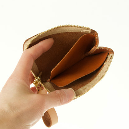 小さい薄い財布  カードサイズ  L字ファスナー （メンズ・レディース） | Italy本革・レザー 　墨色ブラック　【365日×3の財布】