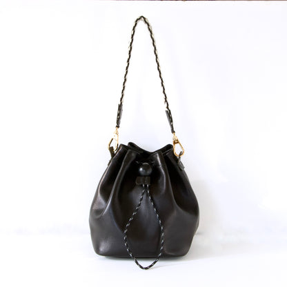 ラムレザー巾着バッグ2WAY（ハンド・肩がけ） | 本革・レザー（レディース）