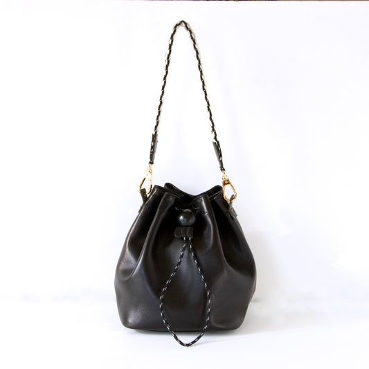 ラムレザー巾着バッグ2WAY（ハンド・肩がけ） | 本革・レザー（レディース）