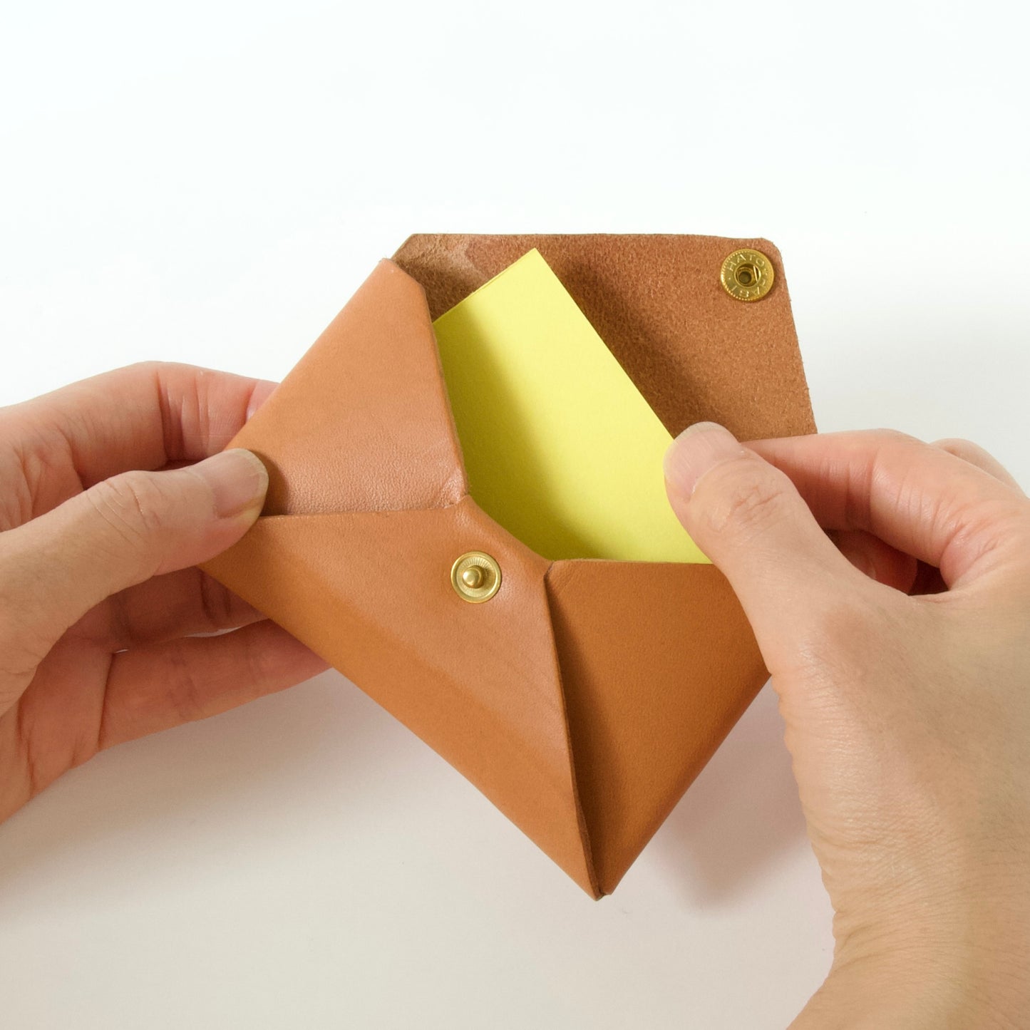 カードケース/名刺入れ  レター型 1枚革仕立て | Italy本革・レザー（メンズ・レディース） ブラック（墨色）【letaca】