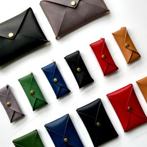 コインケース | 印鑑・キーケース対応 （レディース・メンズ）| 一枚革仕立てレター型 Italy 本革・レザー 【letami】ナチュラル（狐色）