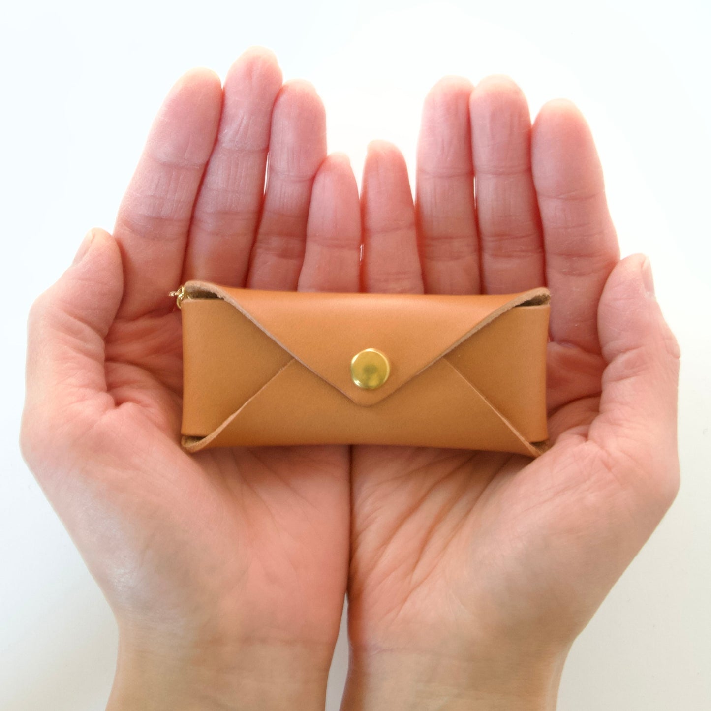 コインケース | 印鑑・キーケース対応 （レディース・メンズ）| 一枚革仕立てレター型 Italy 本革・レザー 【letami】ナチュラル（狐色）