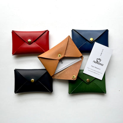 カードケース/名刺入れ  レター型 1枚革仕立て | Italy本革・レザー（メンズ・レディース） ブラック（墨色）【letaca】