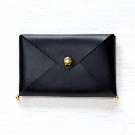 通帳ケース/マルチケース（カードケース付き）【セミオーダー可】 | 1枚革仕立てレター型　ブラック【letapo】